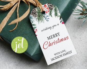 Etiquetas de regalo navideñas imprimibles, etiquetas de regalo editables, etiquetas para Navidad, plantillas de etiquetas navideñas, etiquetas de regalo festivas, etiquetas navideñas