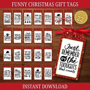 Etichette regalo di Natale divertenti stampabili, set da 22, set di etichette natalizie, etichette regalo di Natale, etichette regalo sarcastiche, etichette regalo festive
