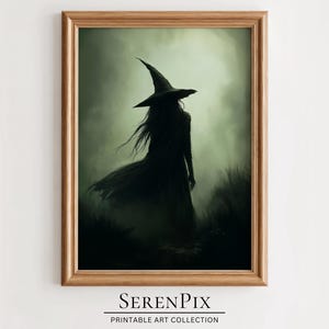 Witchy Decor Halloween Wall Art, Vintage Witch Art, Witchcore Print, Halloween Art Print, Dark Art Decor, Spooky Halloween Art, Digital Art