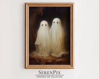 Art fantôme d'Halloween, peinture à l'huile fantôme, art fantôme vintage, art d'Halloween unique, art fantasmagorique imprimable, impression d'art Halloween, art numérique