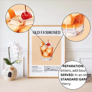 Cocktail Prints Bundle, Trendy Bar Cart Decor, 25 Classic Drink Recipes (Digital Download) image 5