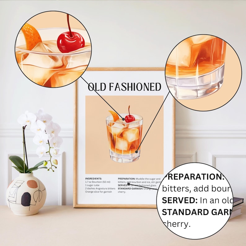 Cocktail Prints Bundle, Trendy Bar Cart Decor, 25 Classic Drink Recipes (Digital Download) image 5