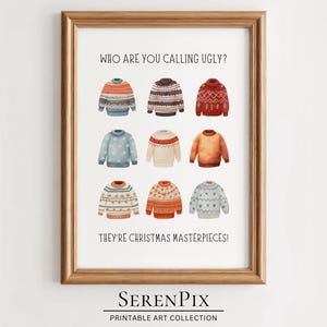 Funny Ugly Christmas Sweaters Art Print: Holiday Wall Decor (Digital Download)
