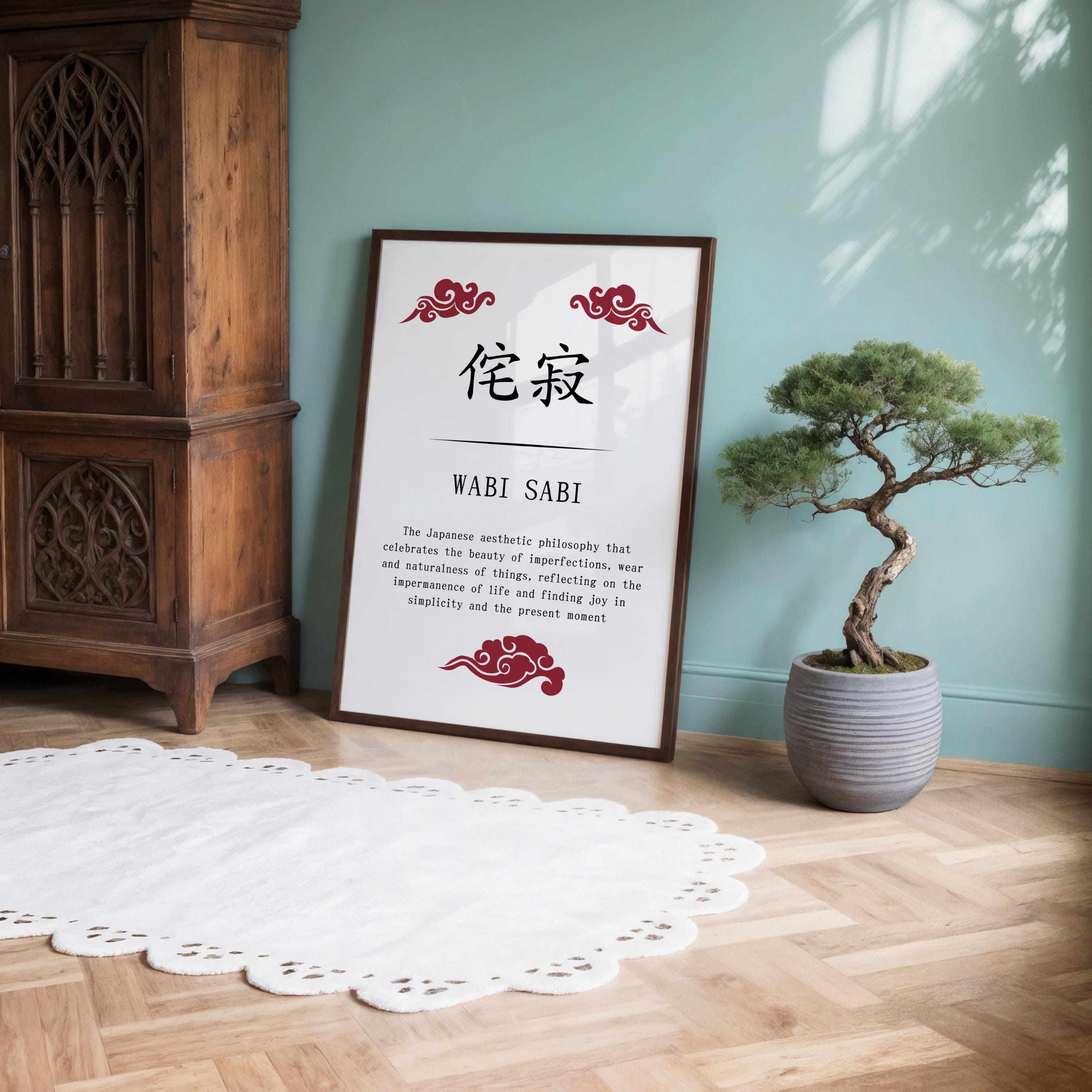 Wabi Sabi Kanji Definition Art: Japanese Zen Poster (digital