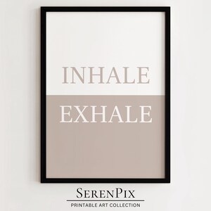 Inhale Exhale Print: Minimalist Yoga Decor (Digital Download)