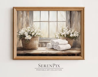 Vintage Laundry Room Print: Rustic Farmhouse Decor (Digital Download)
