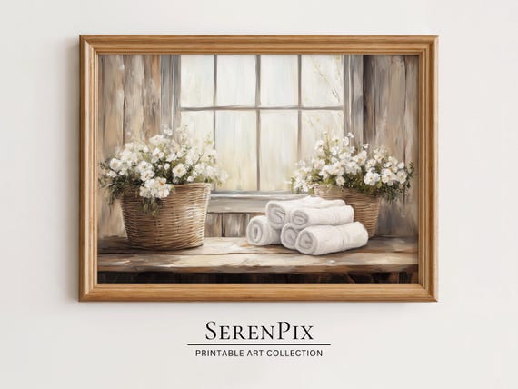 Vintage Laundry Room Print: Rustic Farmhouse Decor (Digital Download)