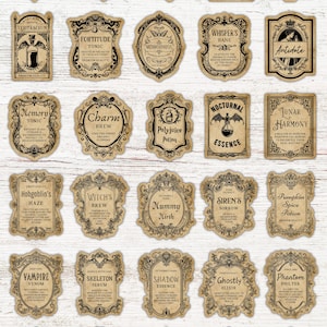 Editable Apothecary Labels Bundle: Wizard Potion Stickers, Vintage Jar ...