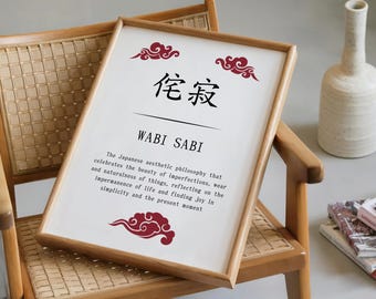 Wabi Sabi Kanji Definition Art: Japanese Zen Poster (digital