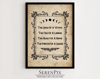 Vintage Witch Art Print: Halloween Decor (Digital Download)