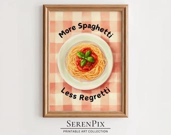 Spaghetti Kunstdruck: Italienische Küchen Dekoration (Digitaler Download)