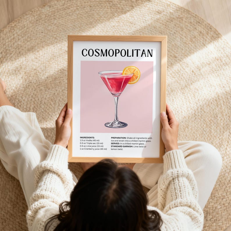 Cocktail Prints Bundle, Trendy Bar Cart Decor, 25 Classic Drink Recipes (Digital Download) image 6