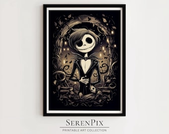 Jack Skellington Art Print: Spooky Halloween Wall Decor (Digital Download)