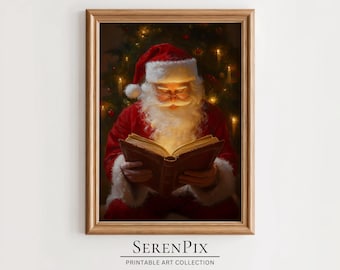 Vintage Santa Claus Print: Cozy Christmas Wall Art (Digital Download)