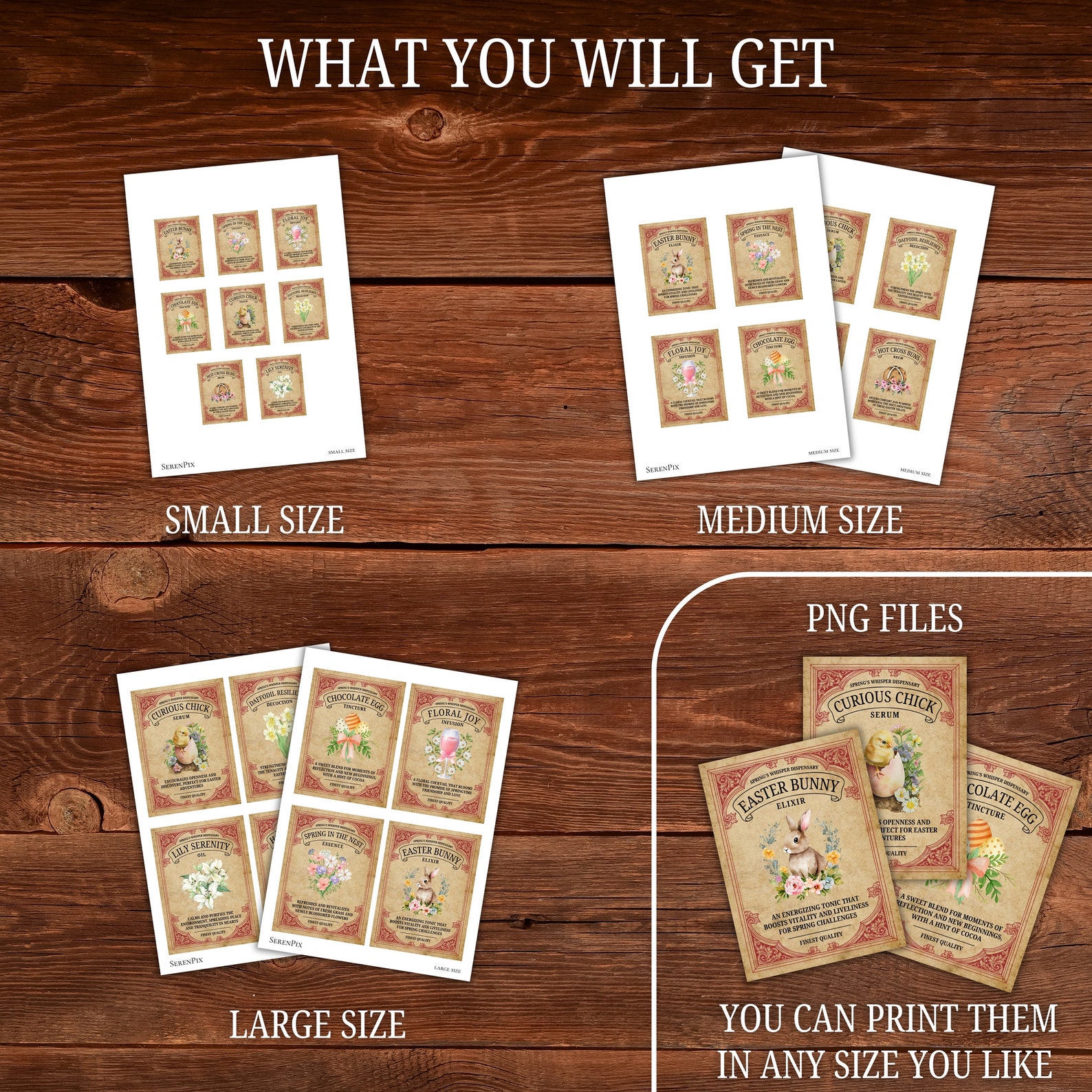 Easter Potion Labels: Vintage Printable Apothecary Stickers (digital ...
