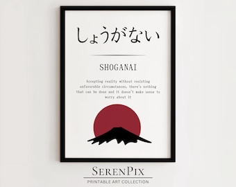 Shoganai Definition Print: Japanese Zen Wall Art (Digital Download)