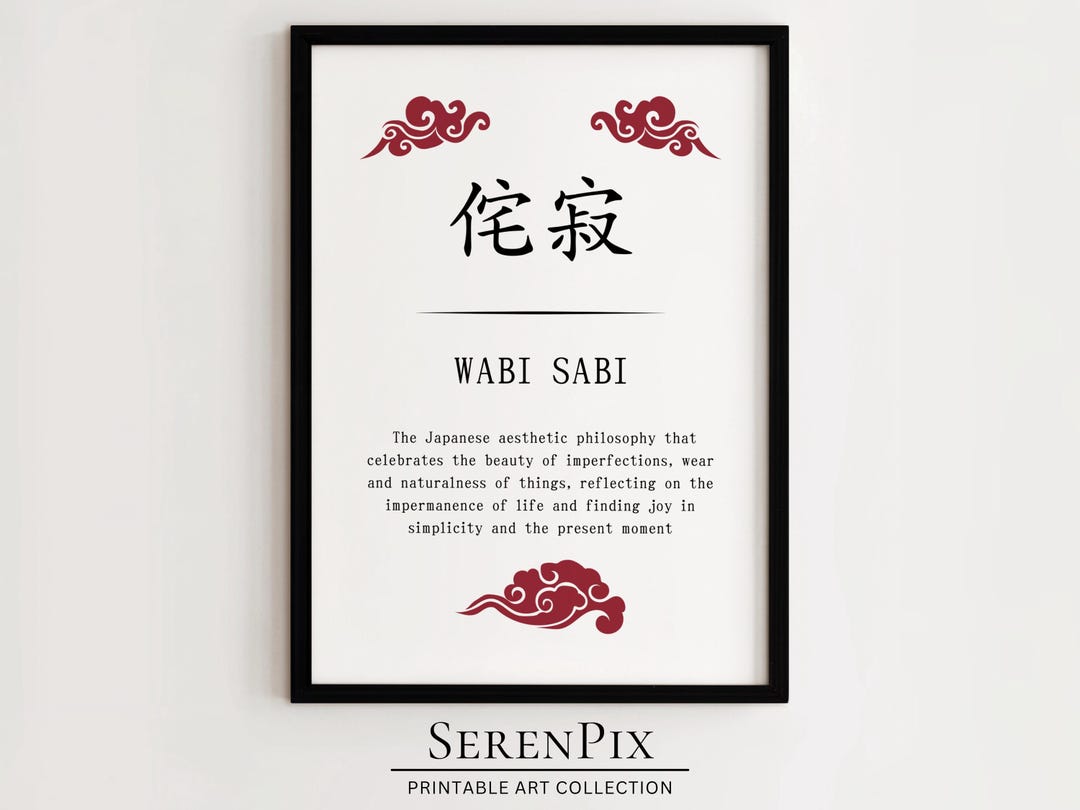 Wabi Sabi Kanji Definition Art: Japanese Zen Poster (digital