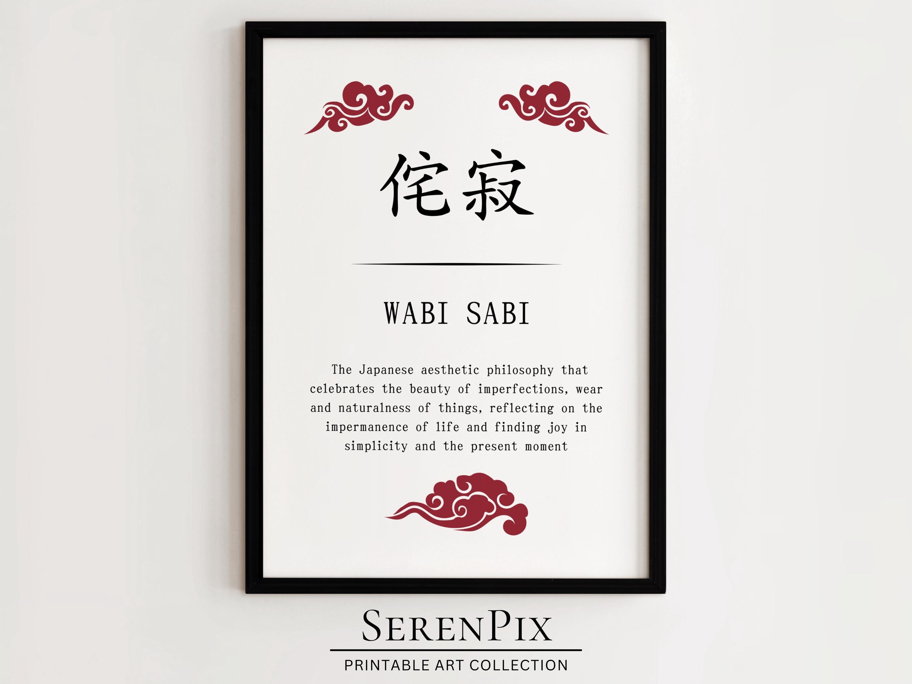 Wabi Sabi Kanji Definition Art: Japanese Zen Poster (digital