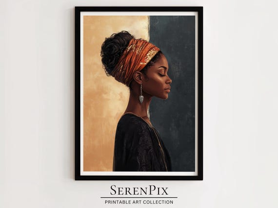 African Woman Oil Painting: Afrocentric Art, Neutral Decor (digital Download) - Etsy African Woman Oil Painting: Afrocentric Art, Neutral Decor (digital Download) - Etsy