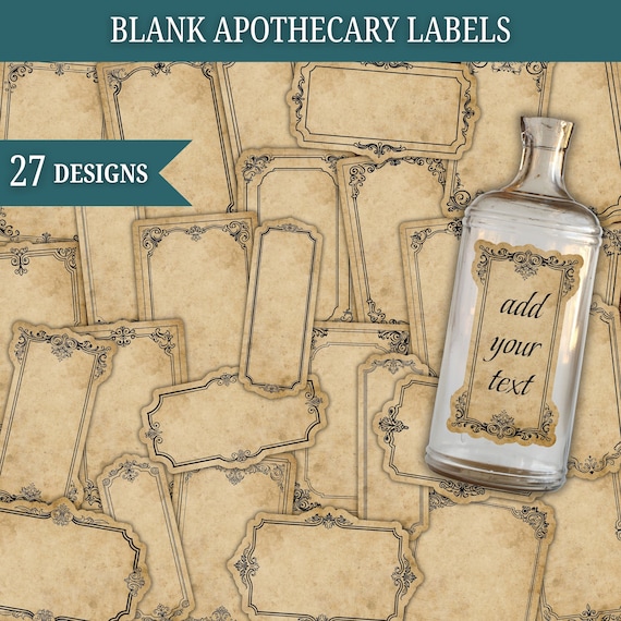 Blank Apothecary Labels: Vintage Printable Stickers (Digital Download)