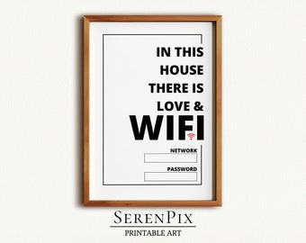 Guest WiFi Password Printable Sign: Home Decor (Digital Download)