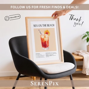 Cocktail Prints Bundle, Trendy Bar Cart Decor, 25 Classic Drink Recipes (Digital Download) image 7