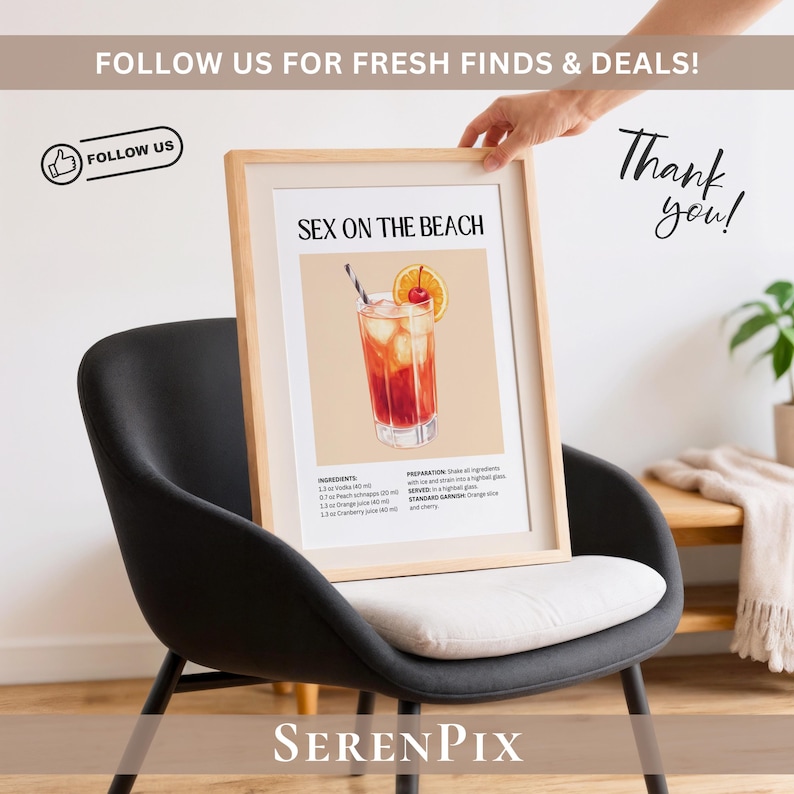 Cocktail Prints Bundle, Trendy Bar Cart Decor, 25 Classic Drink Recipes (Digital Download) image 7