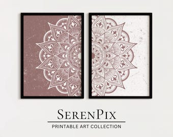 Mandala Art Prints Set: Boho Zen Decor (Digital Download)