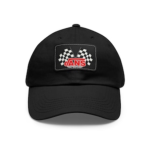 May include: Black baseball cap with a checkered flag and "VANS OFF THE GRID" logo patch.