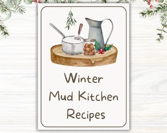 Winter Mud Kitchen Recipe Cards, Educational Learning Resource, Outdoor, Forest School, Nature Inspired, Winter Activity, Christmas Craft