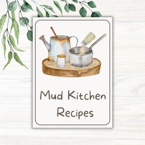 Cartes de recettes de cuisine imprimables en terre battue, Ressources d'apprentissage, Matériel Montessori, Activités d'été, École forestière en plein air, Nature