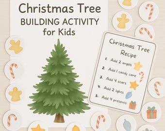Christmas Tree Counting Activity for Kids | DIY Cut and Paste Printable Christmas Game, Holiday Classroom Craft, Preschool Activity