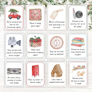 40 tarjetas de actividades para el calendario de Adviento, cuenta regresiva para Navidad, rellenos para el calendario de Adviento, actividades navideñas para niños, tarjetas de actividades navideñas