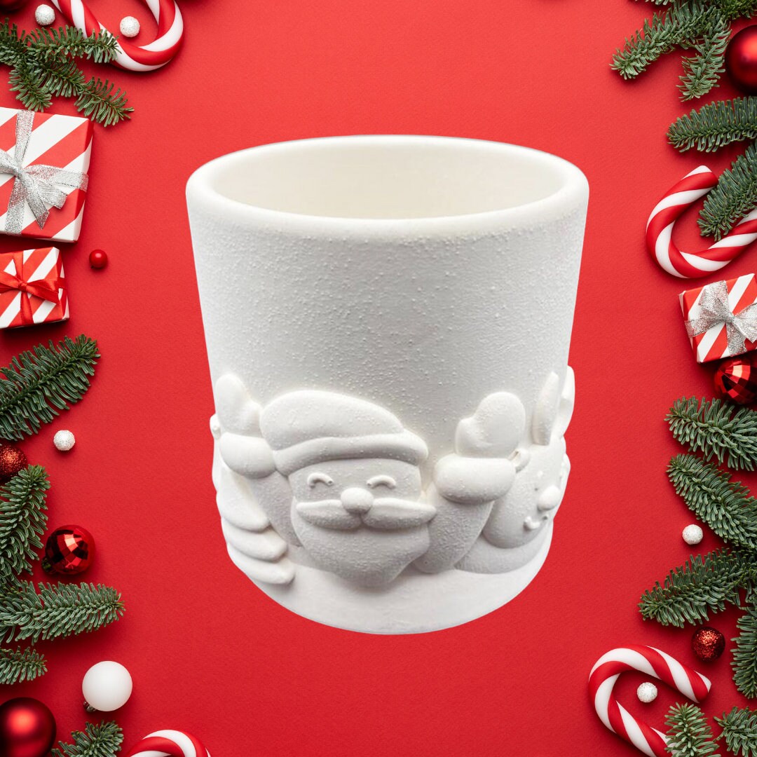 Paint Your Own Santa Pot Unpainted Plaster Planter Ready Etsy