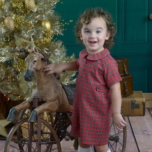 Boys Christmas Plaid Romper