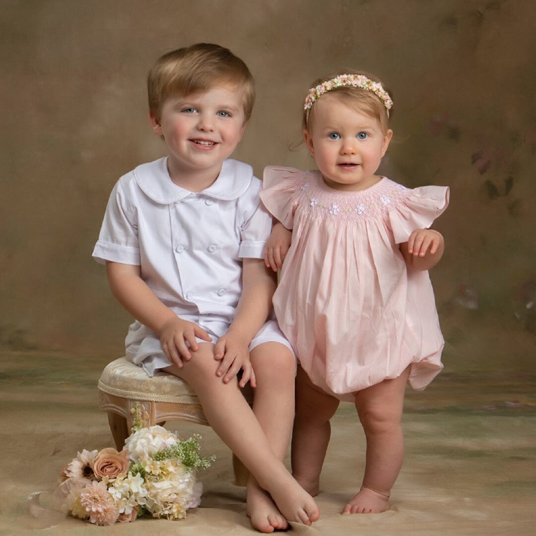 Magnolia Baby Girls Pink Emily and Ethan Smocked Bubble main image 1