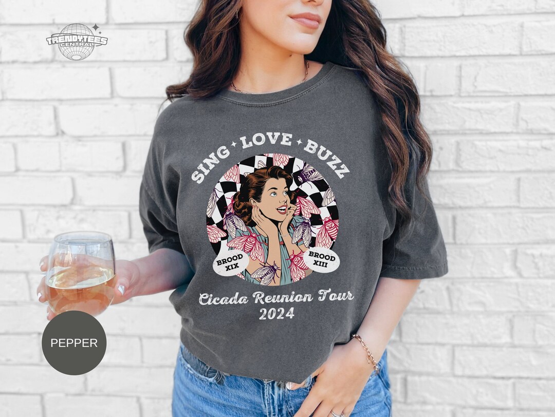 Cicada Shirt, Cicadas Reunion Tour 2024, Retro Trendy Brood Meme Humor ...