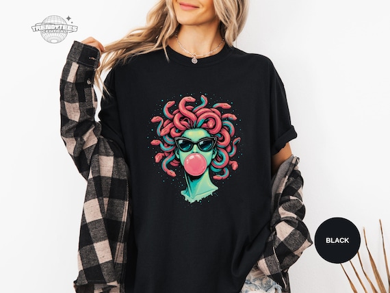 Medusa Bubblegum Shirt, Feminist Mythology Graphic Tee, Comfort Colors 1717