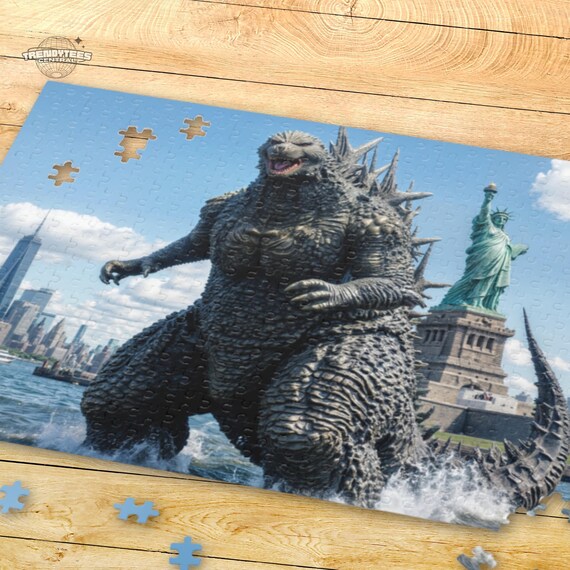 Godzilla Jigsaw Puzzle – New York Harbor Scene – 120, 252