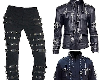 King Singer Michael Jackson Concert&quot;Bad&quot; Cosplay Complete Costume or Jacket