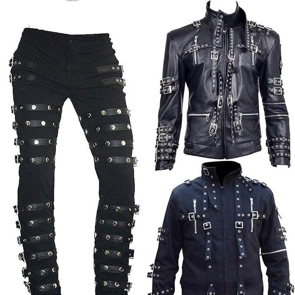 King Singer Michael Jackson Concierto "Bad" Cosplay Disfraz completo o chaqueta