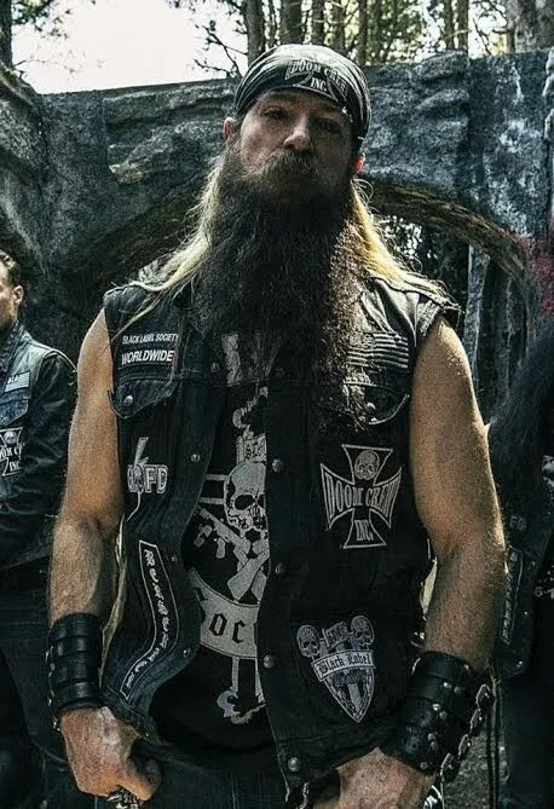 Men's Black Label Society BLS Black Leather Vest - New Arrival - Etsy