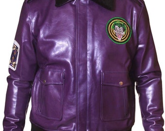 Batman Henchmen Joker Goon Purple Bomber Jacket With Faux