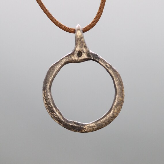 Ancient Celtic Silver Proto Money Pendant. Celtic Ring Money