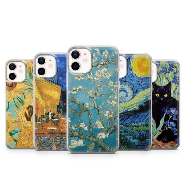 Vincent Van Gogh Phone Case Famous Painting Cover for iPhone 15 Pro Max, 14 Plus, 13, 12, 11, XR & Samsung S24, S23, A54, A53, Pixel 7, 6A