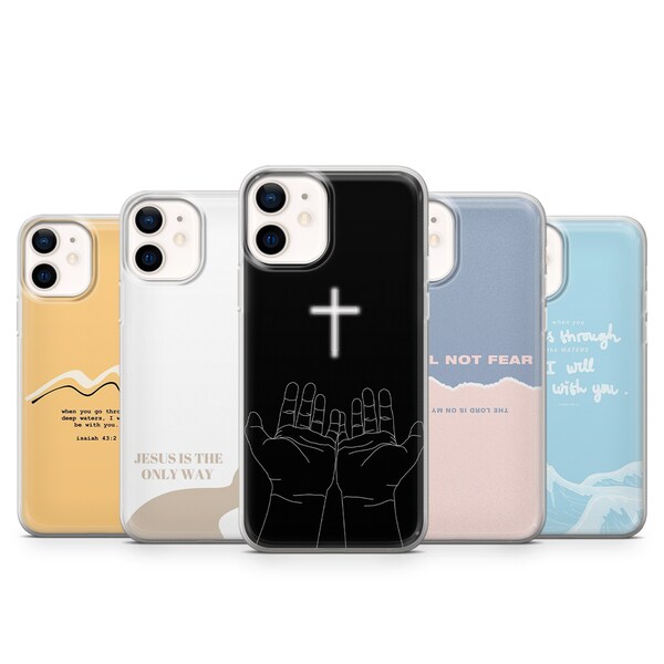 Bible Verse Phone Case Christianity God Cover fit for iPhone 15 Pro Max, 14 Plus, 13, 12, 11, XR & Samsung S24, S23, A54, A53, Pixel 7, 6A