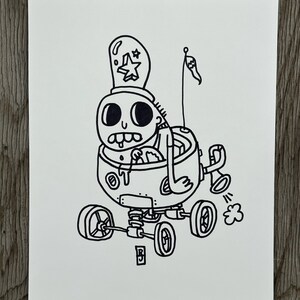 Oryginalna sztuka - Star Brained Cart Racer - Rysunek z Doofusem