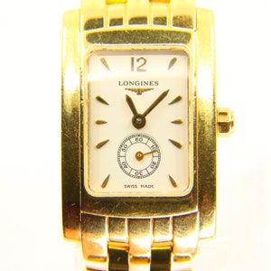 18ct Gold Longines DolceVita Quartz Watch – 23mm Yellow Gold Ladies Wristwatch, Boxed Luxury Gift