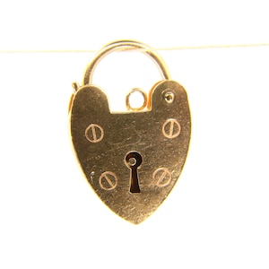 Vintage 9ct Gold Heart Padlock Pendant – Double Hallmarked Yellow Gold Charm – Solid Gold Love or Friendship Gift