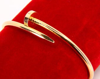 Cartier Juste un Clou Bangle Size 18 – 18ct Yellow Gold Classic Nail Bracelet – Luxury Hinged Solid Gold Designer Gift